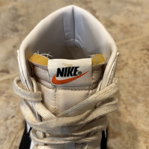NIKE BLAZER HIGH TOP SNEAKERS. MENS size 13. White w black logo. Og laces. Used - Picture 9 of 14